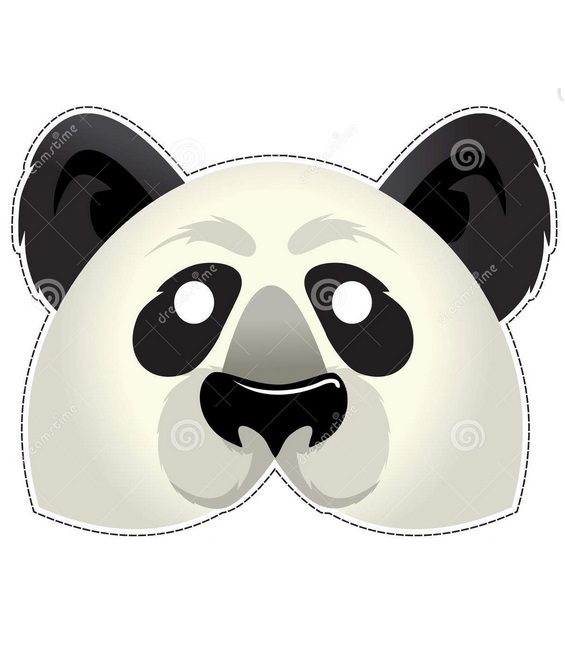 çocuklar için hazır kağıttan Panda maskesi şablonu